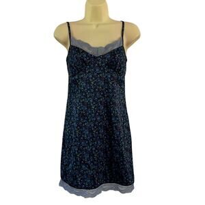 Wild fable blue floral lace trim slip dress Size 2